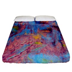 Abstract Marbling Art Print Fitted Sheet (queen Size) by kaleidomarblingart