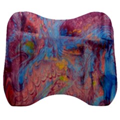 Abstract Marbling Art Print Velour Head Support Cushion by kaleidomarblingart