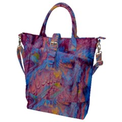 Abstract Marbling Art Print Buckle Top Tote Bag by kaleidomarblingart