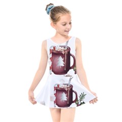 Christmas Joy Kids  Skater Dress Swimsuit by Blueketchupshop