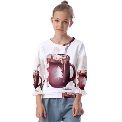 Christmas Joy Kids  Cuff Sleeve Top by Blueketchupshop