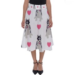 Little Husky With Hearts Perfect Length Midi Skirt by SychEva