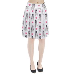 Little Husky With Hearts Pleated Skirt by SychEva