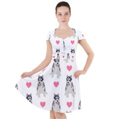 Little Husky With Hearts Cap Sleeve Midi Dress by SychEva