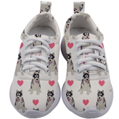 Little Husky With Hearts Kids Athletic Shoes by SychEva