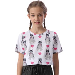 Little Husky With Hearts Kids  Basic Tee by SychEva