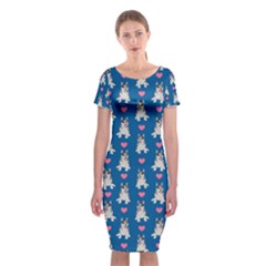 Little Husky With Hearts Classic Short Sleeve Midi Dress by SychEva