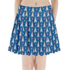 Little Husky With Hearts Pleated Mini Skirt by SychEva