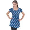 Little Husky With Hearts Puff Sleeve Tunic Top View1