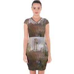 Small World View Capsleeve Drawstring Dress  by DeneWestUK