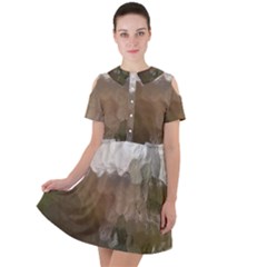 Small World View Short Sleeve Shoulder Cut Out Dress  by DeneWestUK