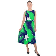 Space Odyssey  Midi Tie-back Chiffon Dress