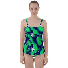 Space Odyssey  Twist Front Tankini Set