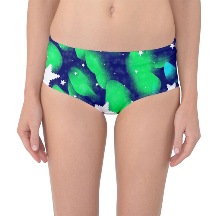 Space Odyssey  Mid-Waist Bikini Bottoms