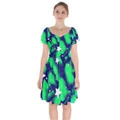 Space Odyssey  Short Sleeve Bardot Dress