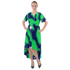 Space Odyssey  Front Wrap High Low Dress