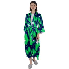 Space Odyssey  Maxi Satin Kimono