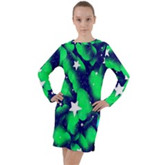 Space Odyssey  Long Sleeve Hoodie Dress