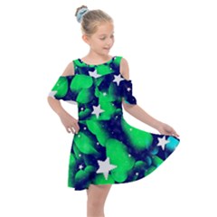 Space Odyssey  Kids  Shoulder Cutout Chiffon Dress