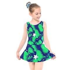 Space Odyssey  Kids  Skater Dress Swimsuit by notyouraveragemonet