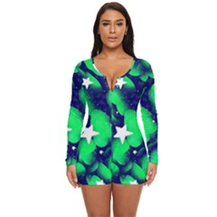 Space Odyssey  Long Sleeve Boyleg Swimsuit