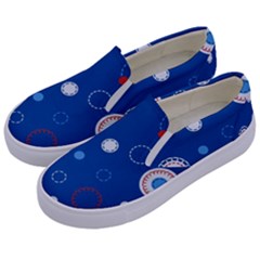 Christmas Pattern Tree Design Kids  Canvas Slip Ons by Sapixe