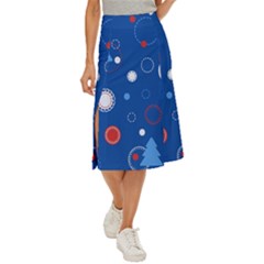 Christmas Pattern Tree Design Midi Panel Skirt