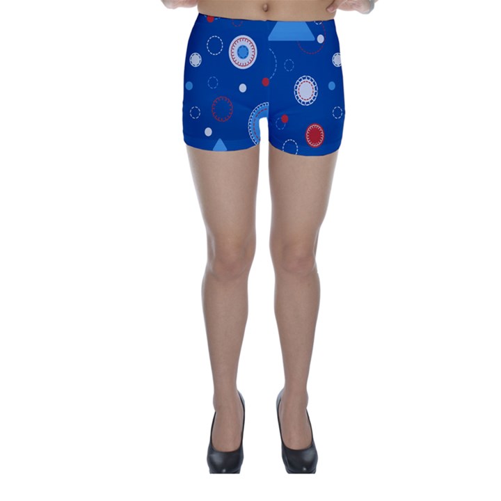 Christmas Pattern Tree Design Skinny Shorts