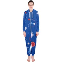 Christmas Pattern Tree Design Hooded Jumpsuit (ladies) 