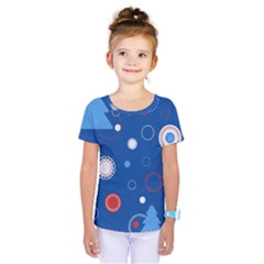 Christmas Pattern Tree Design Kids  One Piece Tee