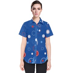 Christmas Pattern Tree Design Women s Short Sleeve Shirt