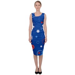 Christmas Pattern Tree Design Sleeveless Pencil Dress