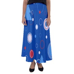 Christmas Pattern Tree Design Flared Maxi Skirt