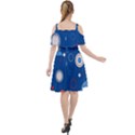 Christmas Pattern Tree Design Cut Out Shoulders Chiffon Dress View2