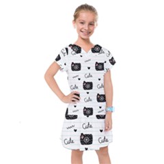 Cute Cameras Doodles Hand Drawn Kids  Drop Waist Dress by Sapixe