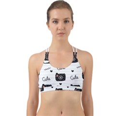 Cute Cameras Doodles Hand Drawn Back Web Sports Bra by Sapixe