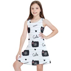 Cute Cameras Doodles Hand Drawn Kids  Lightweight Sleeveless Dress