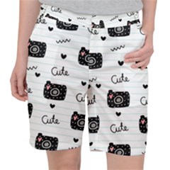 Cute Cameras Doodles Hand Drawn Pocket Shorts by Sapixe