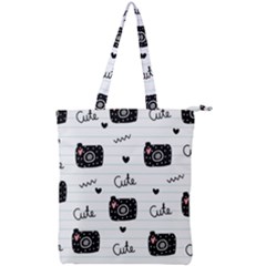 Cute Cameras Doodles Hand Drawn Double Zip Up Tote Bag