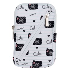 Cute Cameras Doodles Hand Drawn Belt Pouch Bag (small) by Sapixe