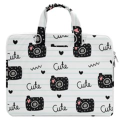 Cute Cameras Doodles Hand Drawn Macbook Pro Double Pocket Laptop Bag (large)