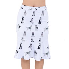 Husky Dogs Short Mermaid Skirt by SychEva