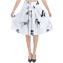 Husky Dogs Flared Midi Skirt View1