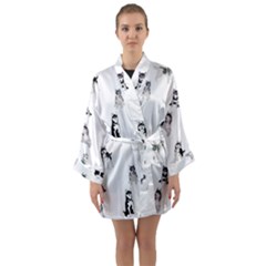 Husky Dogs Long Sleeve Satin Kimono by SychEva