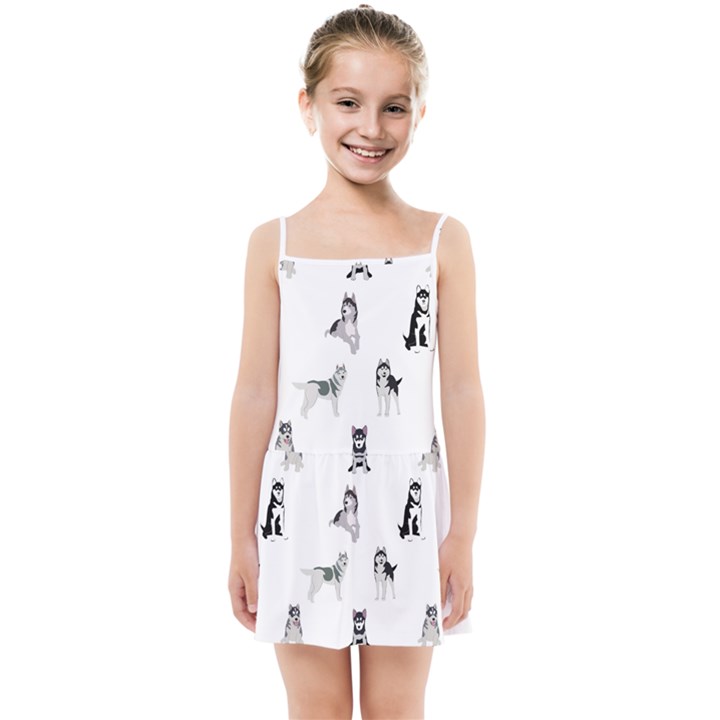 Husky Dogs Kids  Summer Sun Dress