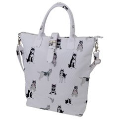 Husky Dogs Buckle Top Tote Bag by SychEva