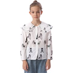 Husky Dogs Kids  Peter Pan Collar Blouse