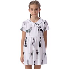 Husky Dogs Kids  Asymmetric Collar Dress