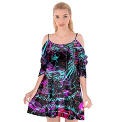 Reptilian Scream Cutout Spaghetti Strap Chiffon Dress by MRNStudios