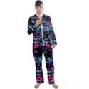 Reptilian Scream Men s Long Sleeve Satin Pajamas Set View1